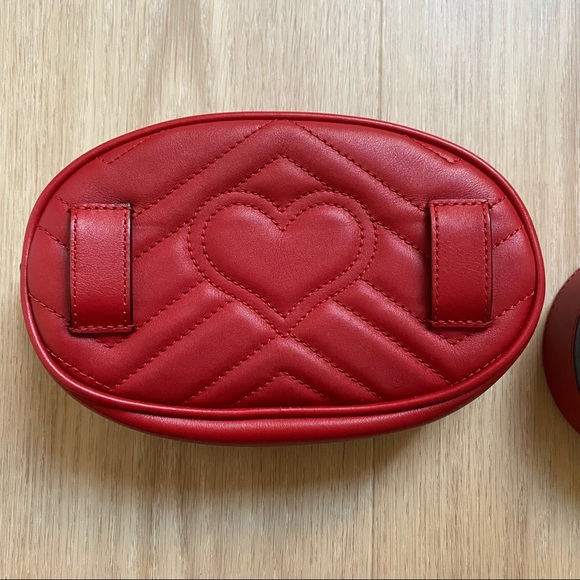 Gucci Red Marmont Belt Bum Bag — Chevron - Picture 9 of 13